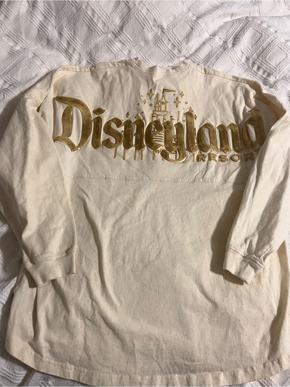 XL ✨DISNEYLAND✨ Disney Gold Glitter Spirit Jersey Shirt Sweatshirt
